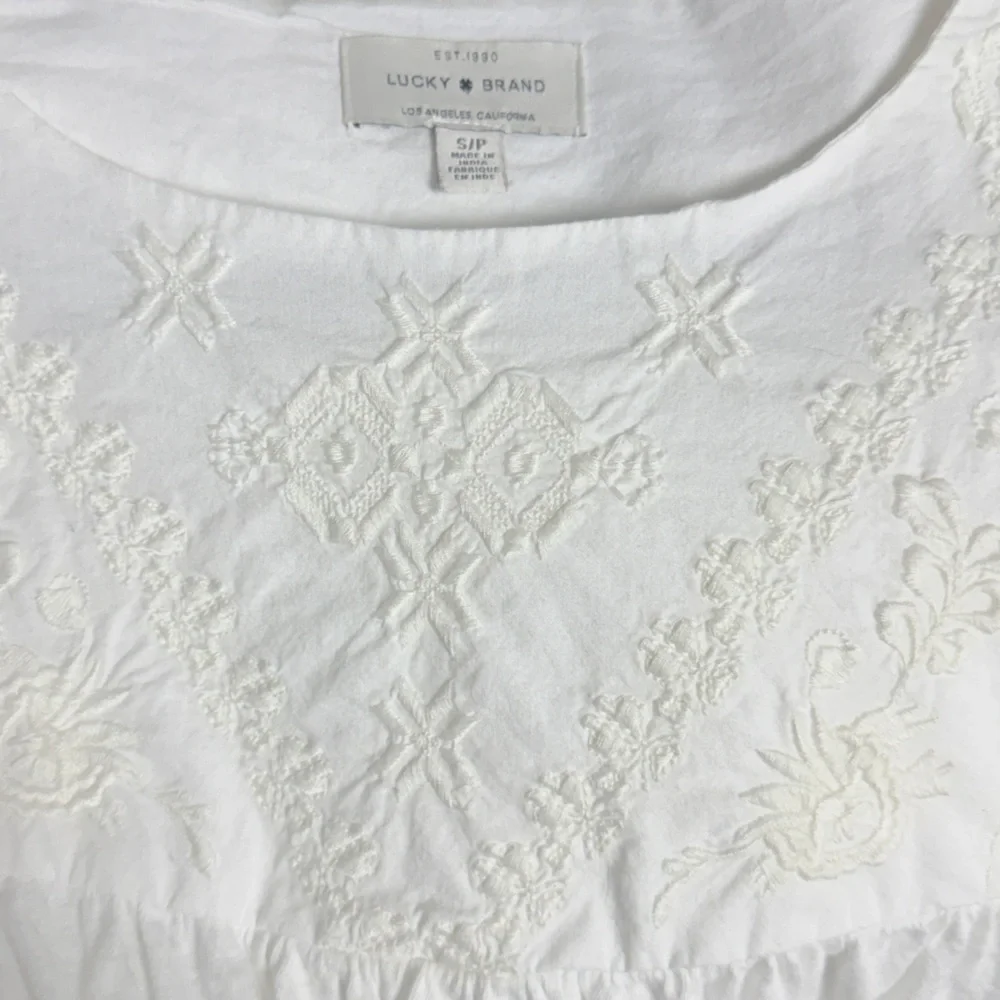Lucky Brand Embroidered Cotton Top - Picture 3 of 8